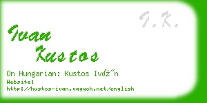 ivan kustos business card